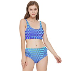 Hex Circle Points Vaporwave Three Frilly Bikini Set by WetdryvacsLair