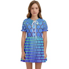 Hex Circle Points Vaporwave Three Kids  Sweet Collar Dress by WetdryvacsLair