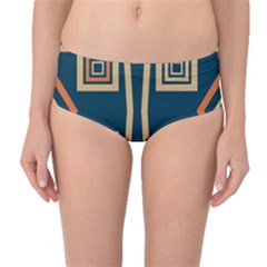 Abstract Pattern Geometric Backgrounds   Mid-waist Bikini Bottoms by Eskimos