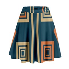 Abstract Pattern Geometric Backgrounds   High Waist Skirt by Eskimos