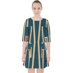 Abstract Pattern Geometric Backgrounds   Quarter Sleeve Pocket Dress by Eskimos