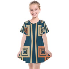 Abstract Pattern Geometric Backgrounds   Kids  Smock Dress by Eskimos