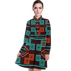 Abstract Pattern Geometric Backgrounds   Long Sleeve Chiffon Shirt Dress by Eskimos