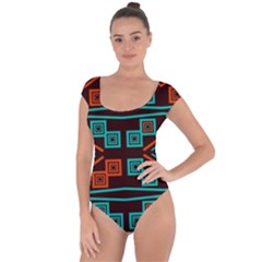 Abstract Pattern Geometric Backgrounds   Short Sleeve Leotard  by Eskimos