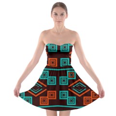 Abstract Pattern Geometric Backgrounds   Strapless Bra Top Dress by Eskimos