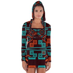 Abstract Pattern Geometric Backgrounds   Long Sleeve Hooded T-shirt by Eskimos