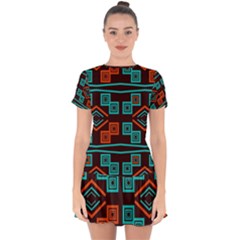 Abstract Pattern Geometric Backgrounds   Drop Hem Mini Chiffon Dress by Eskimos