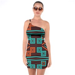 Abstract Pattern Geometric Backgrounds   One Soulder Bodycon Dress by Eskimos