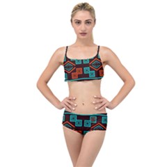 Abstract Pattern Geometric Backgrounds   Layered Top Bikini Set by Eskimos