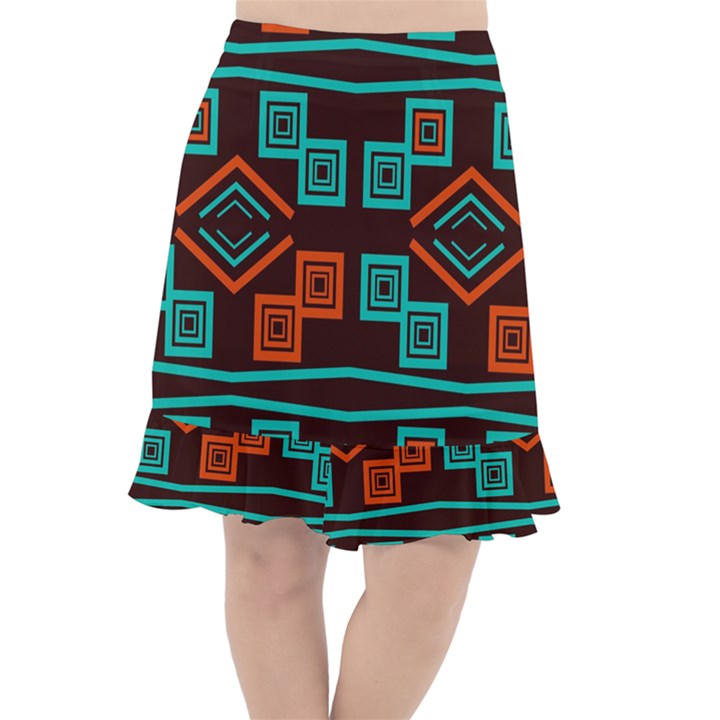 Abstract pattern geometric backgrounds   Fishtail Chiffon Skirt