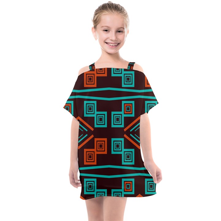 Abstract pattern geometric backgrounds   Kids  One Piece Chiffon Dress