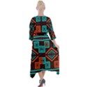 Abstract pattern geometric backgrounds   Quarter Sleeve Wrap Front Maxi Dress View2