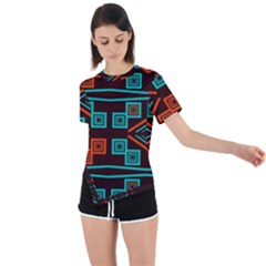 Abstract Pattern Geometric Backgrounds   Asymmetrical Short Sleeve Sports Tee