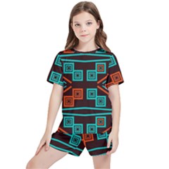 Abstract Pattern Geometric Backgrounds   Kids  Tee And Sports Shorts Set by Eskimos