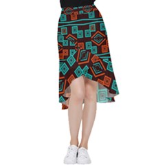 Abstract Pattern Geometric Backgrounds   Frill Hi Low Chiffon Skirt by Eskimos