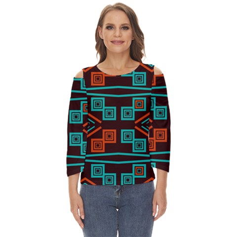 Abstract Pattern Geometric Backgrounds   Cut Out Wide Sleeve Top by Eskimos