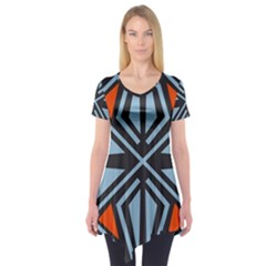 Abstract Geometric Design    Short Sleeve Tunic  by Eskimos