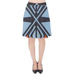 Abstract Geometric Design    Velvet High Waist Skirt by Eskimos