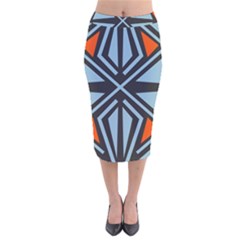 Abstract Geometric Design    Velvet Midi Pencil Skirt by Eskimos