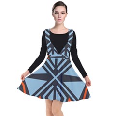 Abstract Geometric Design    Plunge Pinafore Dress by Eskimos