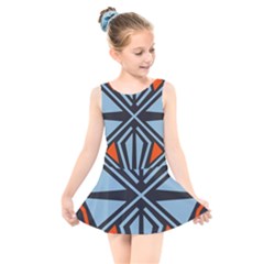 Abstract Geometric Design    Kids  Skater Dress Swimsuit by Eskimos