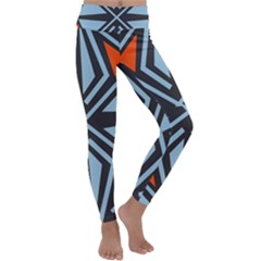 Abstract Geometric Design    Kids  Lightweight Velour Classic Yoga Leggings by Eskimos