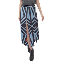 Abstract Geometric Design    Velour Split Maxi Skirt by Eskimos