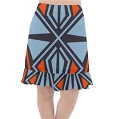 Abstract Geometric Design    Fishtail Chiffon Skirt by Eskimos