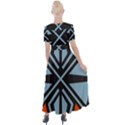 Abstract geometric design    Button Up Short Sleeve Maxi Dress View2