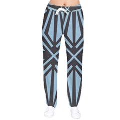 Abstract Geometric Design    Women Velvet Drawstring Pants by Eskimos