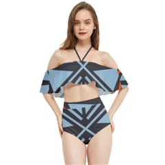 Abstract Geometric Design    Halter Flowy Bikini Set  by Eskimos