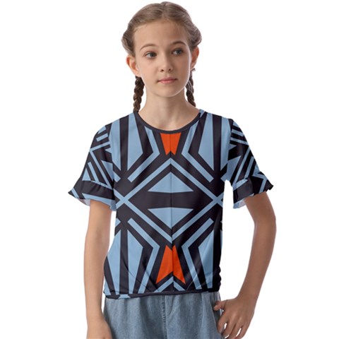 Abstract Geometric Design    Kids  Cuff Sleeve Scrunch Bottom Tee by Eskimos