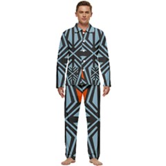 Abstract Geometric Design    Men s Long Sleeve Velvet Pocket Pajamas Set by Eskimos