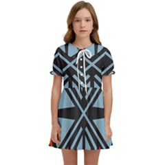 Abstract Geometric Design    Kids  Sweet Collar Dress