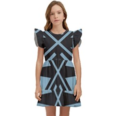 Abstract Geometric Design    Kids  Winged Sleeve Dress by Eskimos