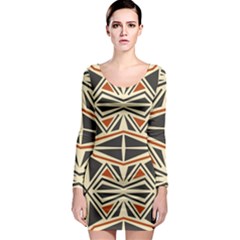 Abstract Geometric Design    Long Sleeve Bodycon Dress by Eskimos