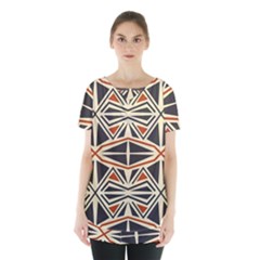 Abstract Geometric Design    Skirt Hem Sports Top by Eskimos