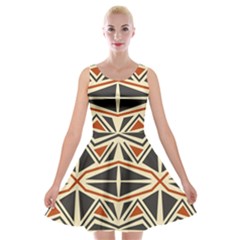 Abstract Geometric Design    Velvet Skater Dress by Eskimos