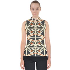 Abstract Geometric Design    Mock Neck Shell Top by Eskimos