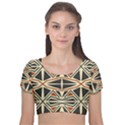 Abstract geometric design    Velvet Short Sleeve Crop Top  View1