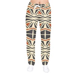 Abstract Geometric Design    Women Velvet Drawstring Pants by Eskimos