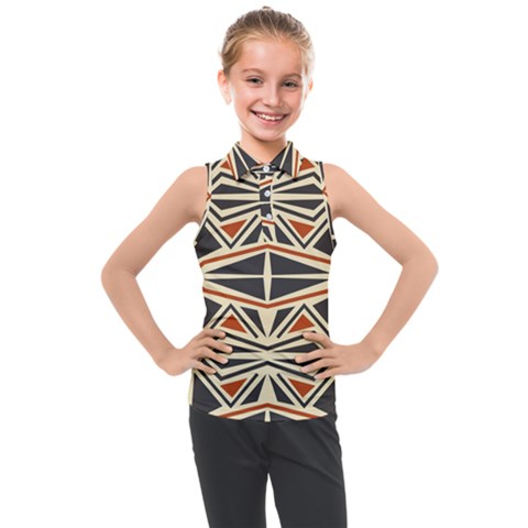 Abstract Geometric Design    Kids  Sleeveless Polo Tee by Eskimos