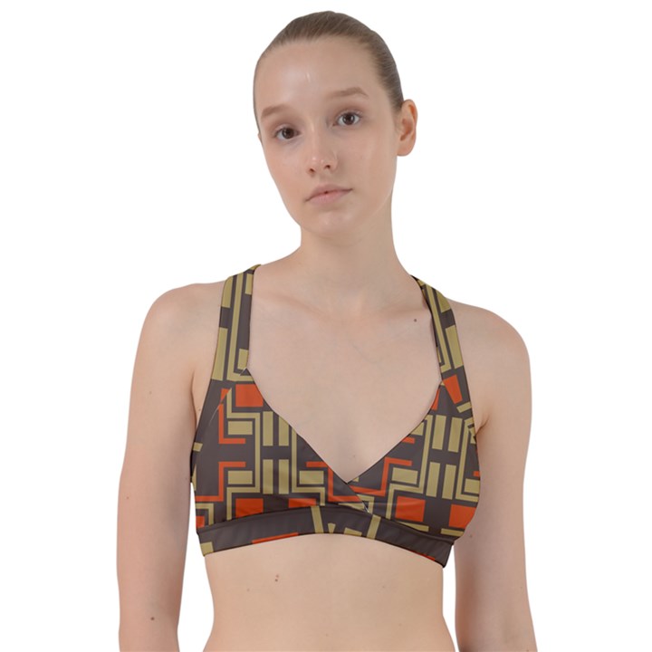 Abstract geometric design    Sweetheart Sports Bra