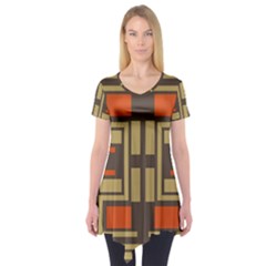 Abstract Geometric Design    Short Sleeve Tunic  by Eskimos