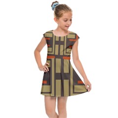 Abstract Geometric Design    Kids  Cap Sleeve Dress by Eskimos