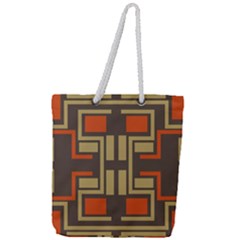 Abstract Geometric Design    Full Print Rope Handle Tote (large) by Eskimos