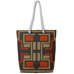 Abstract Geometric Design    Full Print Rope Handle Tote (small) by Eskimos