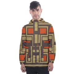 Abstract Geometric Design    Men s Front Pocket Pullover Windbreaker by Eskimos