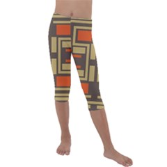 Abstract Geometric Design    Kids  Lightweight Velour Capri Leggings  by Eskimos