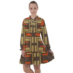 Abstract Geometric Design    All Frills Chiffon Dress by Eskimos